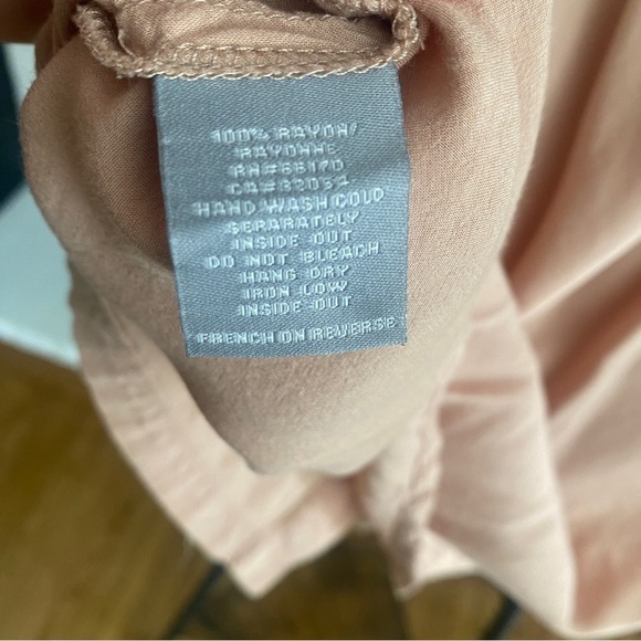 Sparkle and Fade Women's Peach Cropped Button Down Tee - Picture 7 of 9